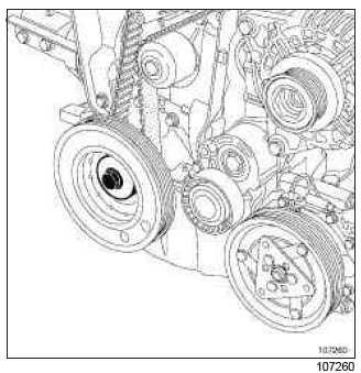 Renault Clio. Timing belt: Removal - Refitting