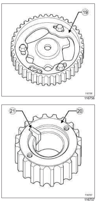 Renault Clio. Timing belt: Removal - Refitting