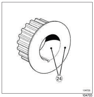 Renault Clio. Timing belt: Removal - Refitting