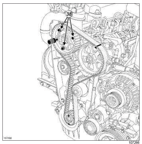 Renault Clio. Timing belt: Removal - Refitting