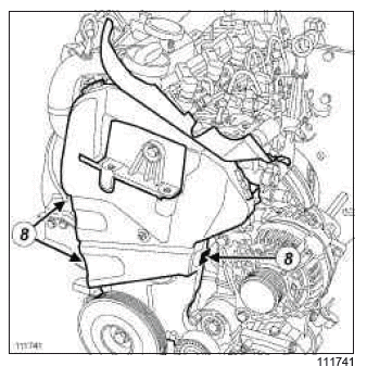 Renault Clio. Timing belt: Removal - Refitting