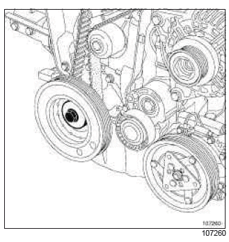 Renault Clio. Timing belt: Removal - Refitting