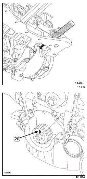 Renault Clio. Timing belt: Removal - Refitting