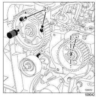 Renault Clio. Timing belt: Removal - Refitting