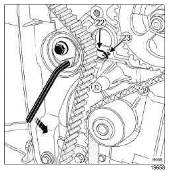 Renault Clio. Timing belt: Removal - Refitting