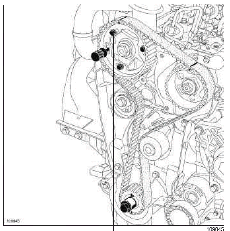 Renault Clio. Timing belt: Removal - Refitting