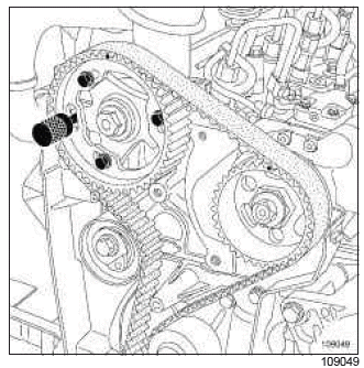 Renault Clio. Timing belt: Removal - Refitting