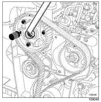 Renault Clio. Timing belt: Removal - Refitting