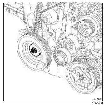 Renault Clio. Timing belt: Removal - Refitting