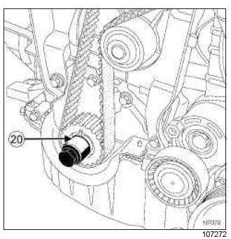 Renault Clio. Timing belt: Removal - Refitting