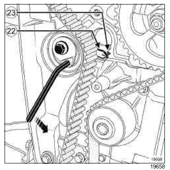Renault Clio. Timing belt: Removal - Refitting