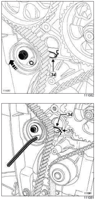 Renault Clio. Timing belt: Removal - Refitting