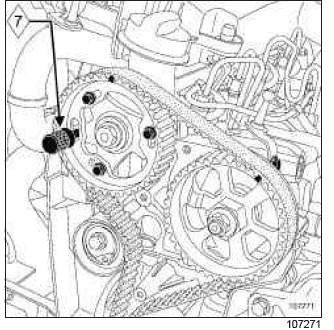 Renault Clio. Timing belt: Removal - Refitting