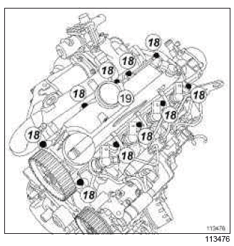 Renault Clio. Rocker cover: Removal - Refitting