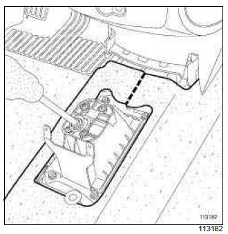 Renault Clio. Lateral acceleration and yaw sensor: Removal - Refitting