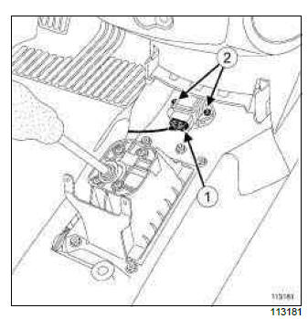 Renault Clio. Lateral acceleration and yaw sensor: Removal - Refitting