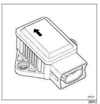 Renault Clio. Lateral acceleration and yaw sensor: Removal - Refitting