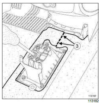 Renault Clio. Lateral acceleration and yaw sensor: Removal - Refitting