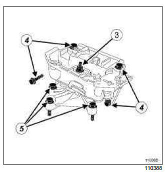 Renault Clio. Left-hand suspended engine mounting: Removal - Refitting