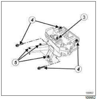 Renault Clio. Left-hand suspended engine mounting: Removal - Refitting