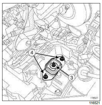 Renault Clio. Left-hand suspended engine mounting: Removal - Refitting