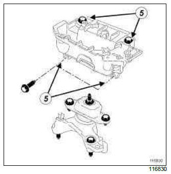 Renault Clio. Left-hand suspended engine mounting: Removal - Refitting