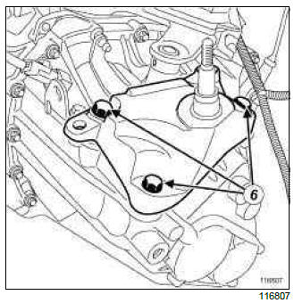 Renault Clio. Left-hand suspended engine mounting: Removal - Refitting