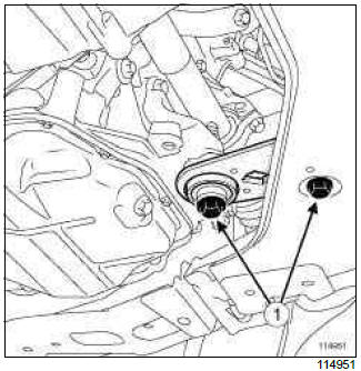 Renault Clio. Lower engine tie-bar: Removal - Refitting