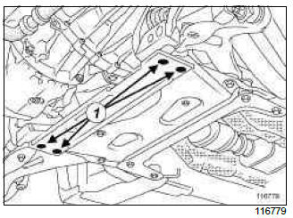 Renault Clio. Lower engine tie-bar: Removal - Refitting