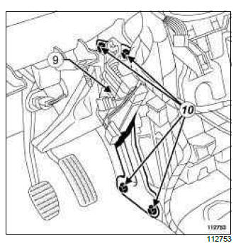 Renault Clio. Mixing motor: Removal - Refitting