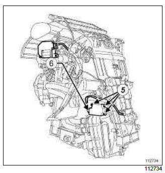 Renault Clio. Mixing motor: Removal - Refitting