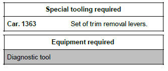 Renault Clio. Navigation computer: Removal - Refitting