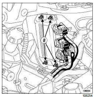 Renault Clio. Bonnet release control: Removal - Refitting