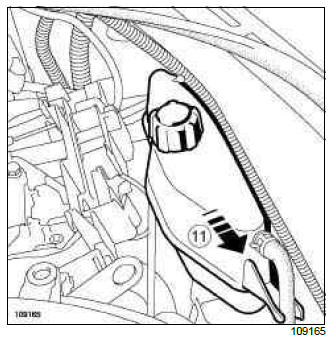 Renault Clio. Bonnet release control: Removal - Refitting