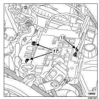 Renault Clio. Bonnet release control: Removal - Refitting