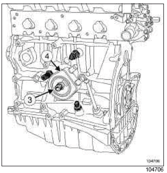 Renault Clio. Oil-coolant heat exchanger: Removal - Refitting