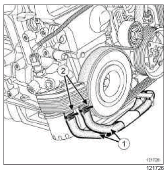 Renault Clio. Oil-coolant heat exchanger: Removal - Refitting