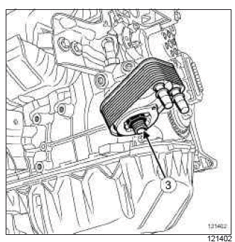 Renault Clio. Oil-coolant heat exchanger: Removal - Refitting