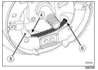 Renault Clio. Parking brake cables: Removal - Refitting