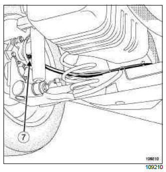 Renault Clio. Parking brake cables: Removal - Refitting