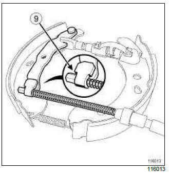 Renault Clio. Parking brake cables: Removal - Refitting
