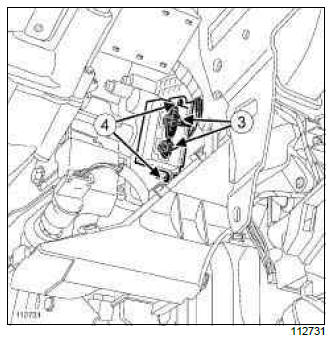 Renault Clio. Passenger compartment fan assembly control unit: Removal - Refitting