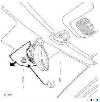Renault Clio. Passenger compartment temperature sensor: Removal - Refitting