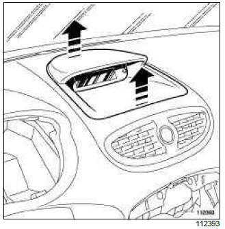 Renault Clio. Solar radiation sensor: Removal - Refitting