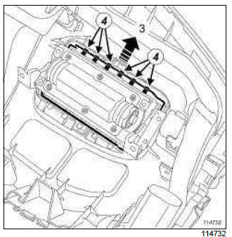 Renault Clio. Passenger's frontal airbag: Removal - Refitting 