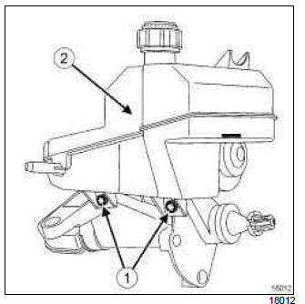 Renault Clio. Pump assembly reservoir: Removal - Refitting