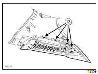 Renault Clio. Quarter panel trim: Removal - Refitting