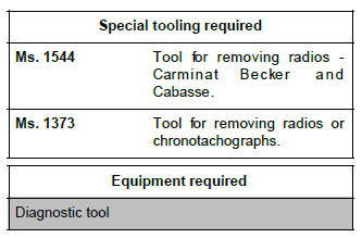 Renault Clio. Radio: Removal - Refitting