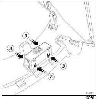 Renault Clio. Offset multimedia socket: Removal - Refitting