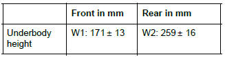 Renault Clio. Rear axle assembly: Adjustment values